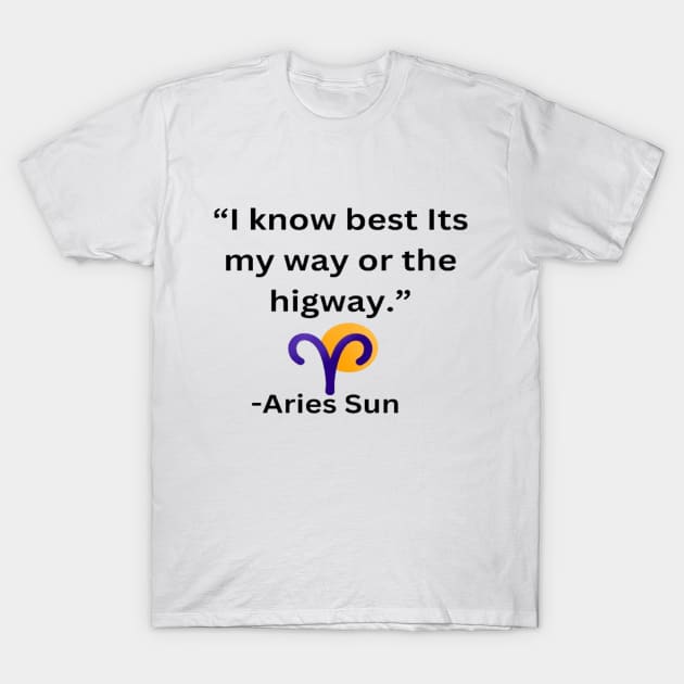 Aries Sun T-Shirt by VedicVision